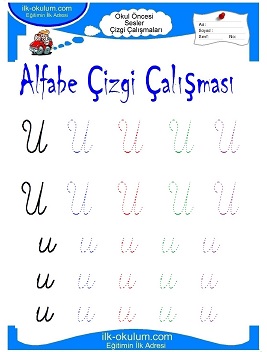 Çocuklar İçin Sesler Çizgi Çalışmaları Çalışma Sayfaları 
